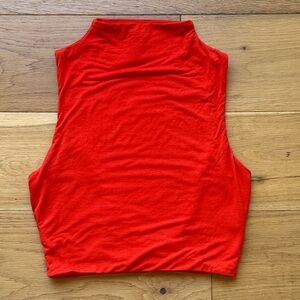 naked wardrobe Electric Orange Mock Neck Sleeveless Tank